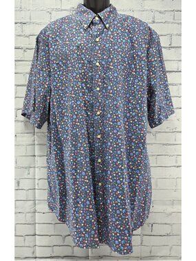 Ralph Lauren Mens Floral Print Short Sleeve Shirt 2XLT